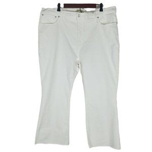 MADEWELL Cali Demi-Boot Raw Hem Jeans Womens Plus Size 36 White Stretch